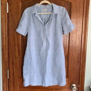 Faherty Hana linen shift dress size small with pockets
